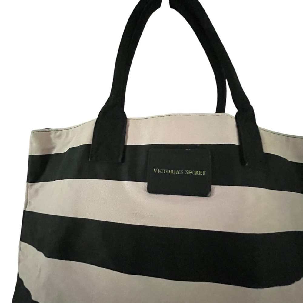 Victoria's Secret Limited Edition Pink Black Striped Getaway Tote - Picture 4 of 4